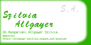 szilvia allgayer business card